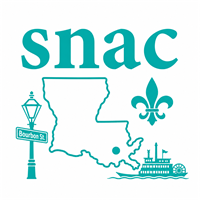SNAC logo with New Orleans-themed images